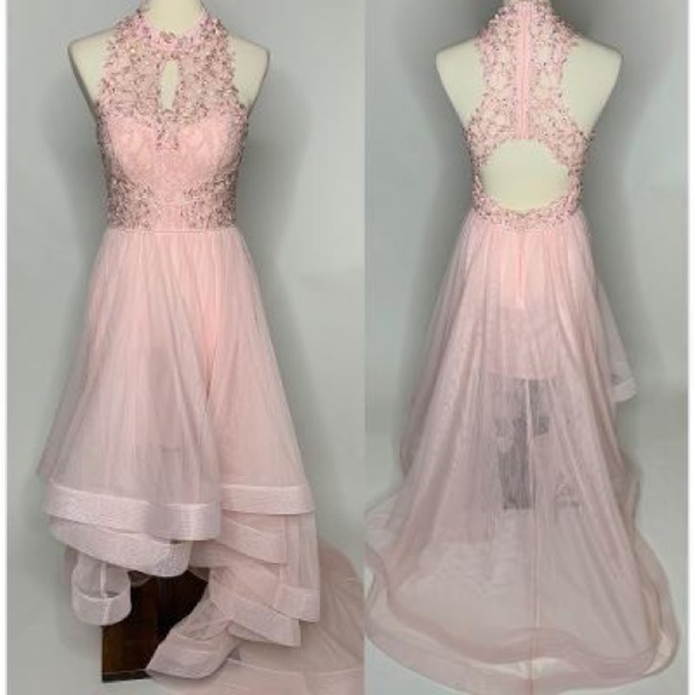 Ruffle evening gown